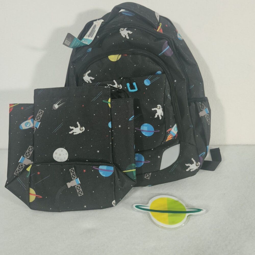 Crckt Youth 2-Piece Backpack Set with Matching Lunch Kit Astronaut And Space